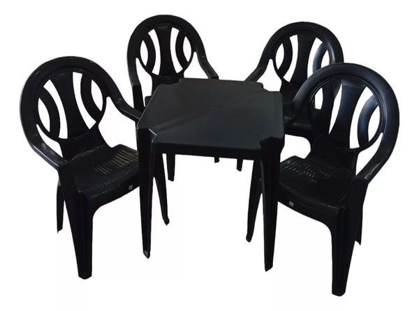 Kit Mesa Monobloco Com 4 Cadeiras Poltrona D Plástico 182 Kg